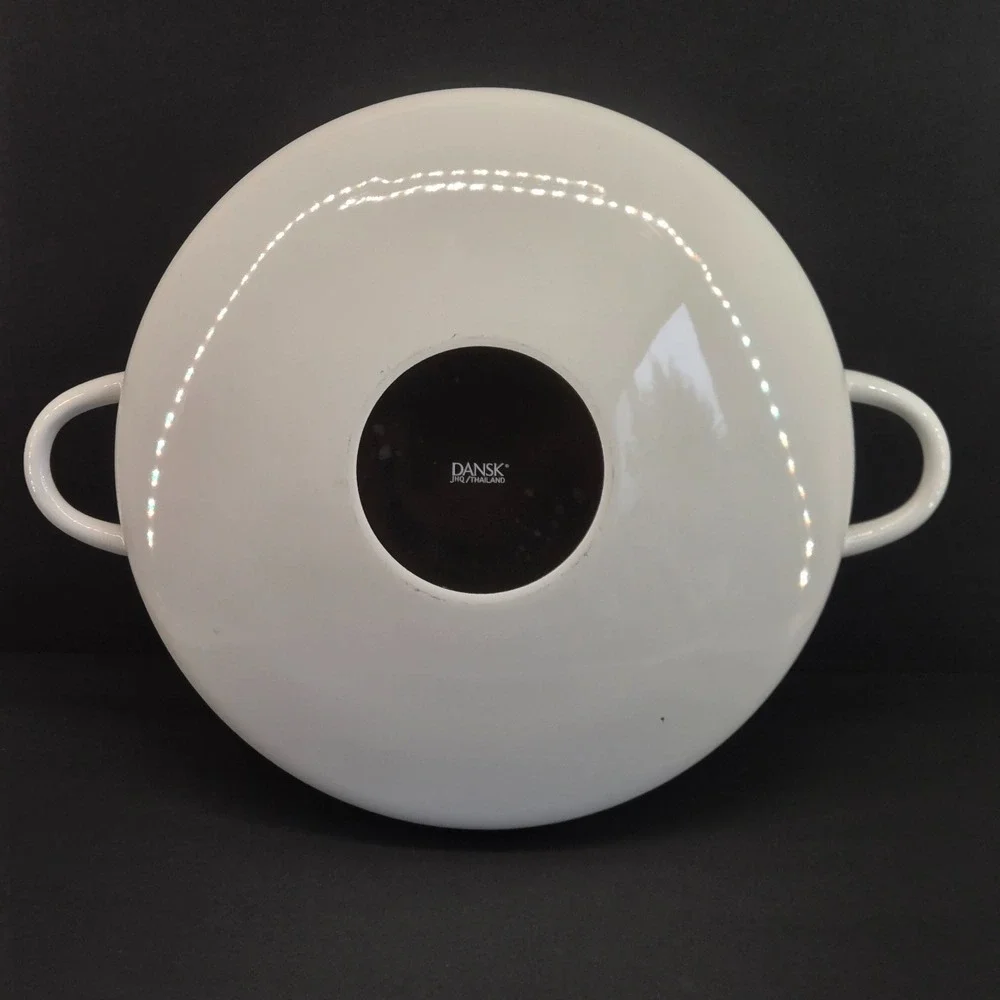 Dansk‎ Kobenstyle White Enamel Paella Pan Buffet Server 13.5